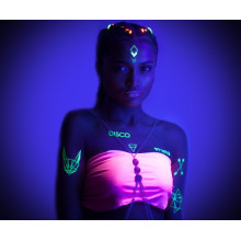 Fluoreszierende Tattoos Glow in The Dark gefälschte Körper Kunst wasserdicht temporäre Tattoo Shticker